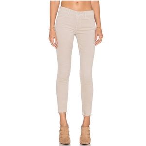 Mother the looker ankle fray hopscotch cream corduroy skinny jeans sz 26